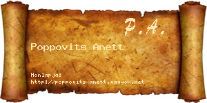 Poppovits Anett névjegykártya